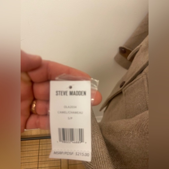 Steve Madden Beige Wool Blend Military Coat - Picture 5 of 5